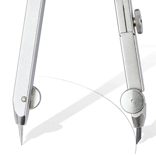 STAEDTLER Comfort Metal Quick Setting 6" Compass 2 Piece Set: Universal Adapter, Push-Button Mechanism & Extra Leads - Draws Circles up to 350mm