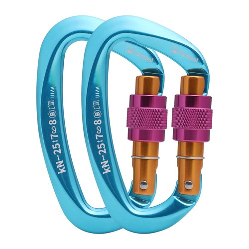 CAMNAL Heavy Duty Carabiner UIAA Certified Locking Carabiner 25KN (About 5620 lbs) Screw Lock Carabiner D Shape Carabiner Clip for Rock Climbing, Mountaineer, Aerial Work