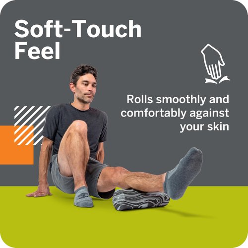 Foundation Roller - Premium EVA Foam Muscle Recovery and Flexibility Roller, Soft Compression for Injury Prevention, Travel-Friendly, Ideal for Athletes, Black/Grey, 18"