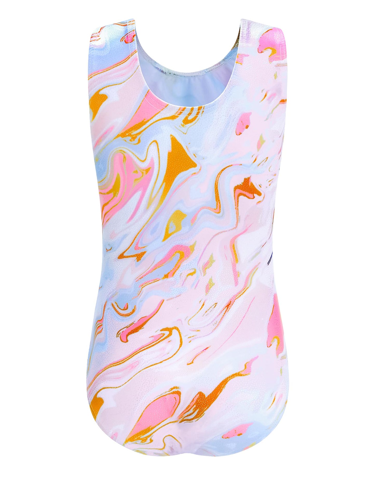 Domusgo Leotard for Girls Gymnastics Size 5-6 Years Old Sparkly Pink Tie Dye Set with Matching Shorts