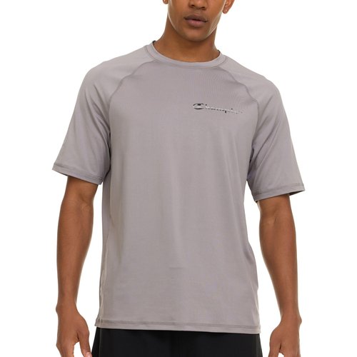 Champion Rash Guard for Men Short Sleeve, Mens Swim Shirt, Sun Shirt UPF+ 50 UV Protection, SPF Quick Drying Rashguard Light Grey