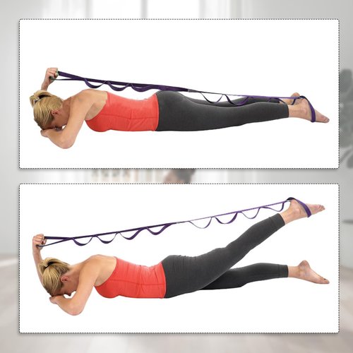 Yoga Stretch Strap with 10 Loops, Non-Elastic Stretching Strap for Physical Therapy, Pilates, Gymnastics, Home Exercise for Women and Men