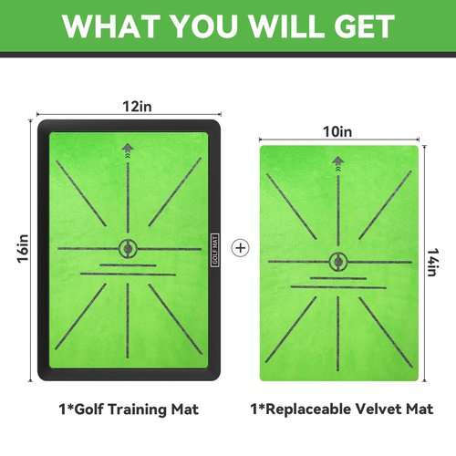 Golf Hitting Mat, Golf Practice Mat Outdoor Indoor for Training Chipping Show Swing Path, Golf Impact Turf Mat with Rubber Backing,Golf Accessories for Men,Gifts for Men/Dad/Husband