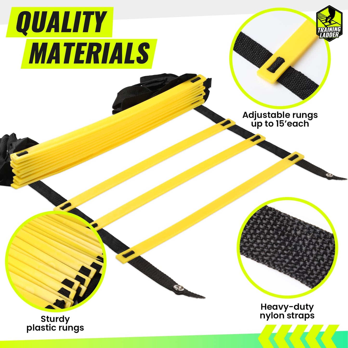 Teenitor 13 Rung Agility Ladder Speed Ladder Training Ladder for Soccer, Speed, Football Fitness Feet Training Carry Bag Agility Training Equipment, Workout Ladder, Sports Agility Ladders