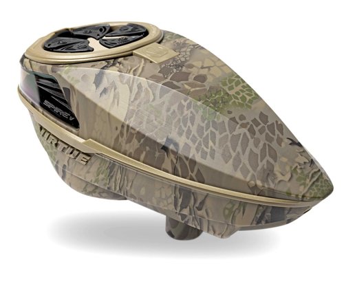 VIRTUE Spire V - Spire 5 - Paintball Loader - Paintball Hopper – CrownSF III Speed Feed & Rain Lid - Highlander Camo