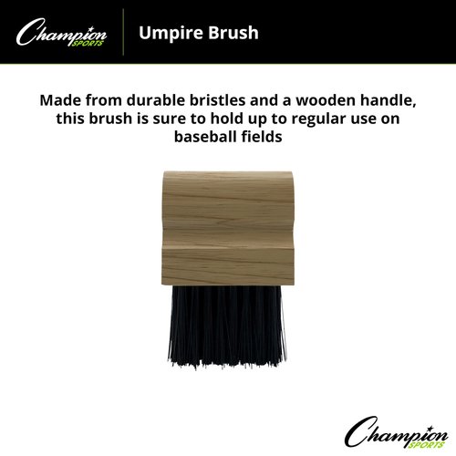 Champion Sports Umpire's Brush With Durable Bristles and Wooden Handle