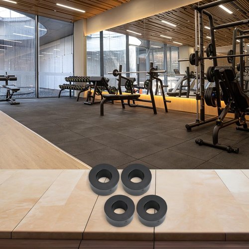 Rubber Barbell Guide Rod Spacers Weight Stack Spacers 26Mm Diameter Guide Rod Cushions Anti-Collision Barbell Plate Spacers For Weight Machine Training Equipment Black 4 Pack