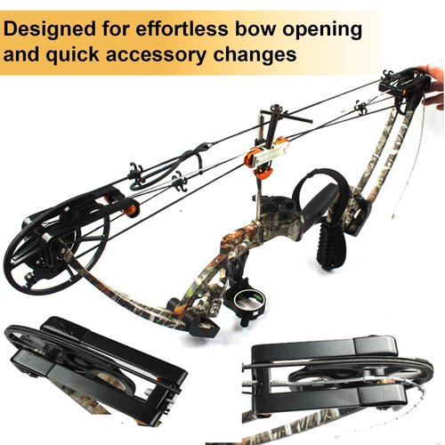 Bow Press for Compound Bows with 2 Quad Brackets, Portable Handheld Archery Compound Bows and Quad Limb L Brackets Replacement Tool for Bow Vise Hunting Archery Outdoor Shooting