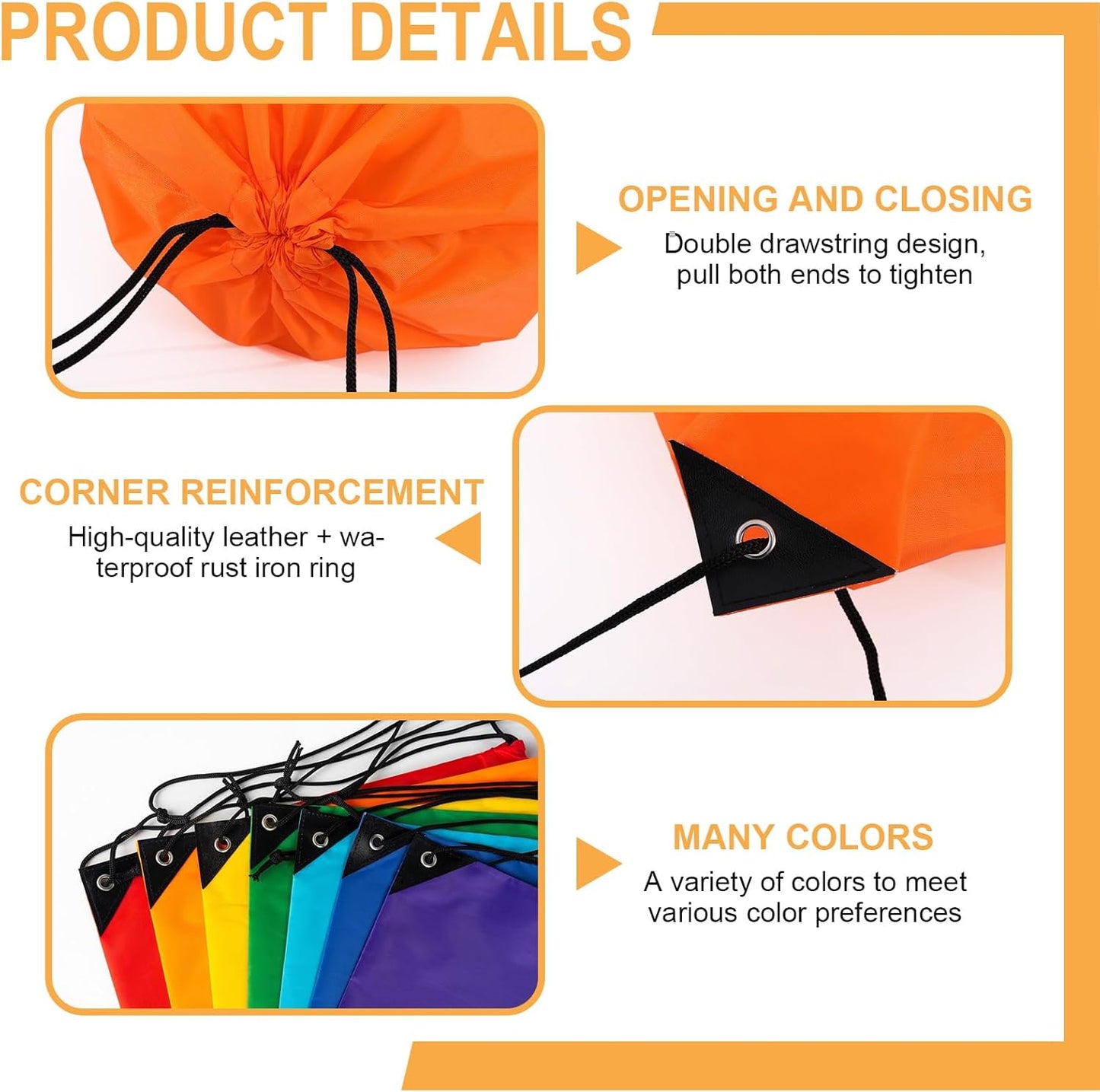 10 Pcs Custom Drawstring Bags, Personalized String Backpacks with Your Logo/Text, Ideal for Business, Gym, Sports, Events, Travel, and Everyday Use