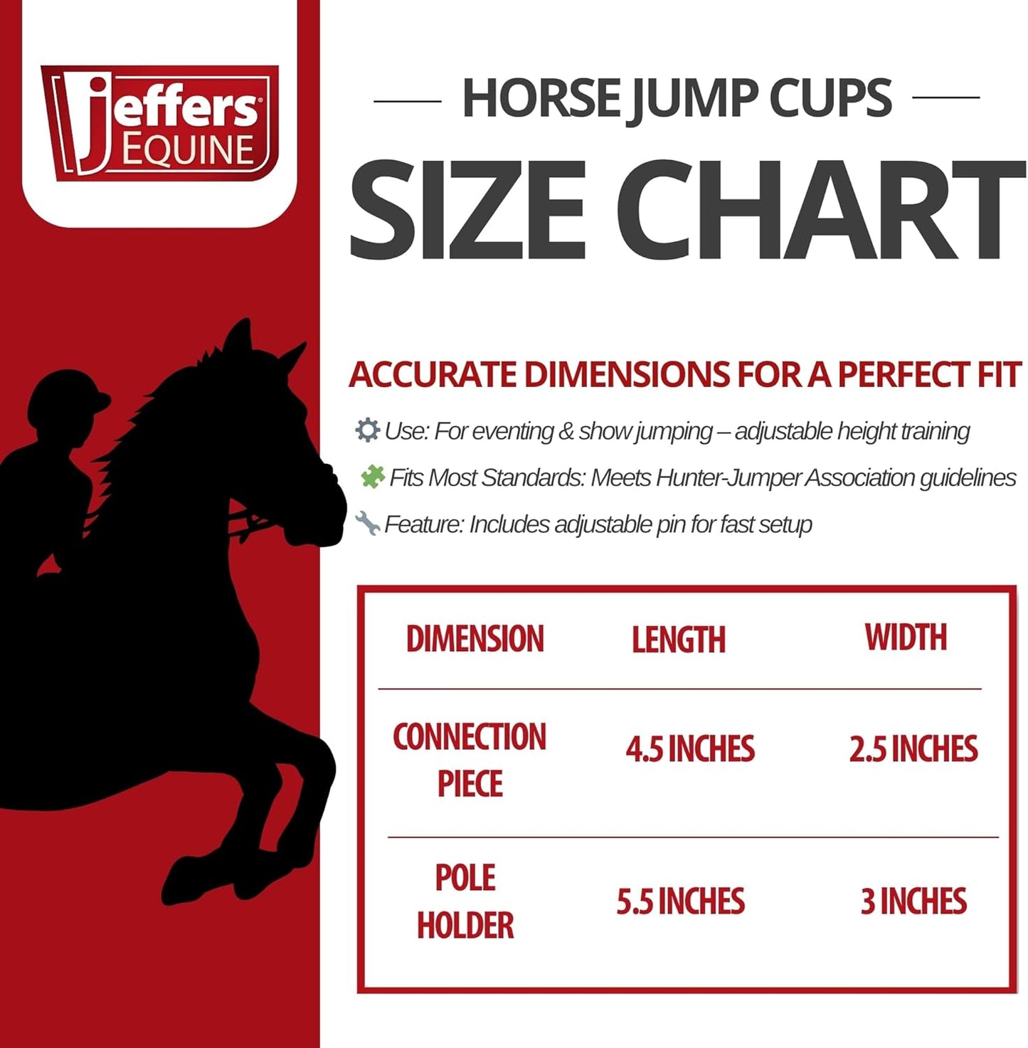 Jeffers Equine Plastic Training Jump Cups for Horses with Pins, Black – Heavy Duty Horse Jump Cups for Training, Arena Obstacles, Hunter Jumper, Equestrian Equipment, Riding Accessories, Pair, 2 Pack