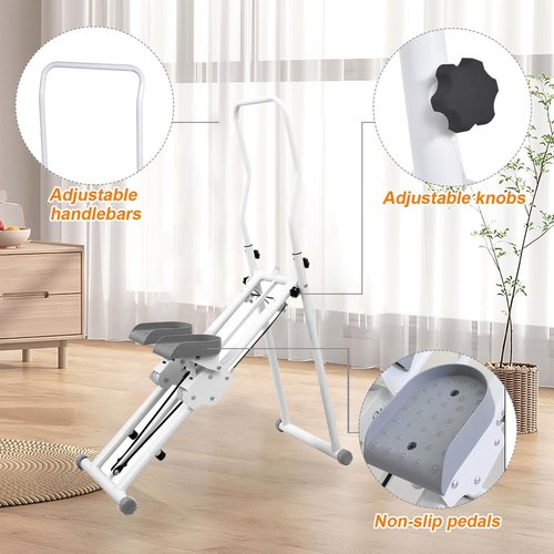 Vertical Climber,Portable Step Machine with Handlebar - Step Fitness Machines with Adjustable Pedals, Compact Stair Machine for Workout