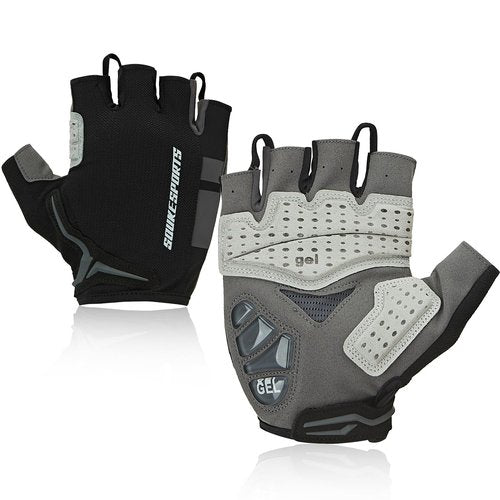 Souke Sports Mens Cycling Gloves with Gel Pads Half Finger Bike Gloves Lightweight Anti-Slip Shock-Absorbing for MTB Road Biking
