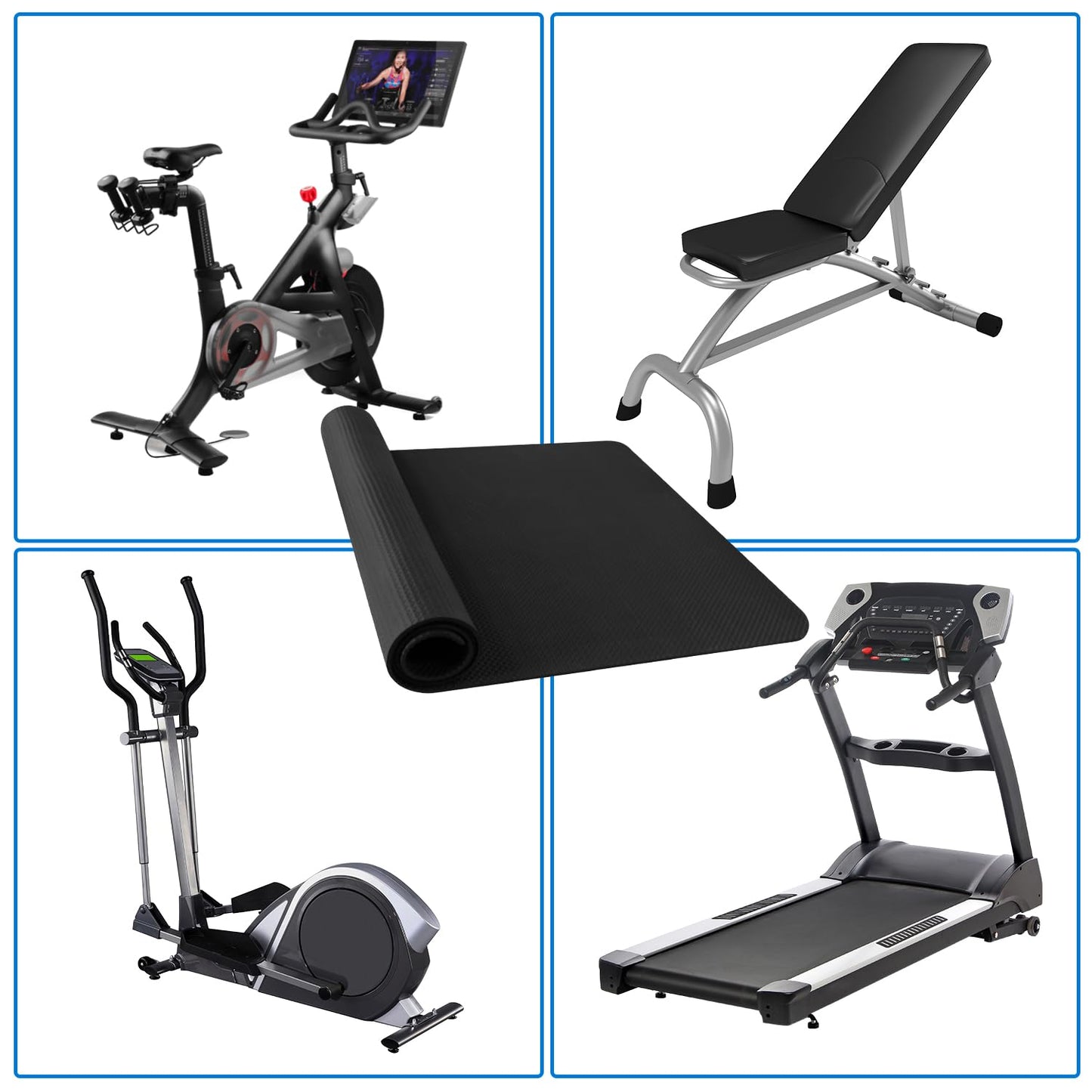 Treadmill Mat,Bike Mat,Stationary Bike Mat,Foldable Treadmill Mat for Hardwood Floors,Under Exercise Bike Trainer Pad for Indoor Gym Equipment Hardwood Floor Carpet Protector