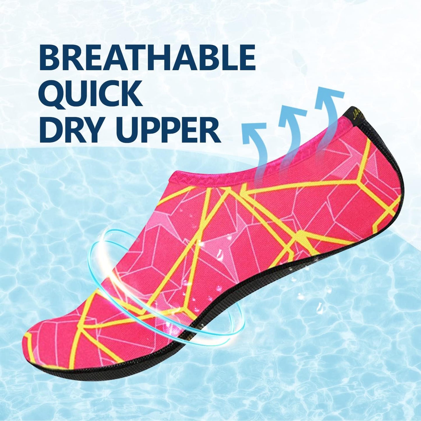 JACKSHIBO Water Shoes for Women Men Swim Shoes Water Socks for Cruise Essentials Swimming Aqua Beach Pool Yoga Surf