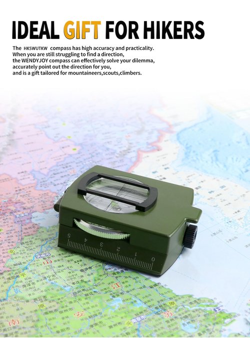 HKSWUTKW Glow in The Dark Waterproof Compass for Kids - Military Style Orienteering Compass for Boy Scouts, Hiking, Survival, and Navigation