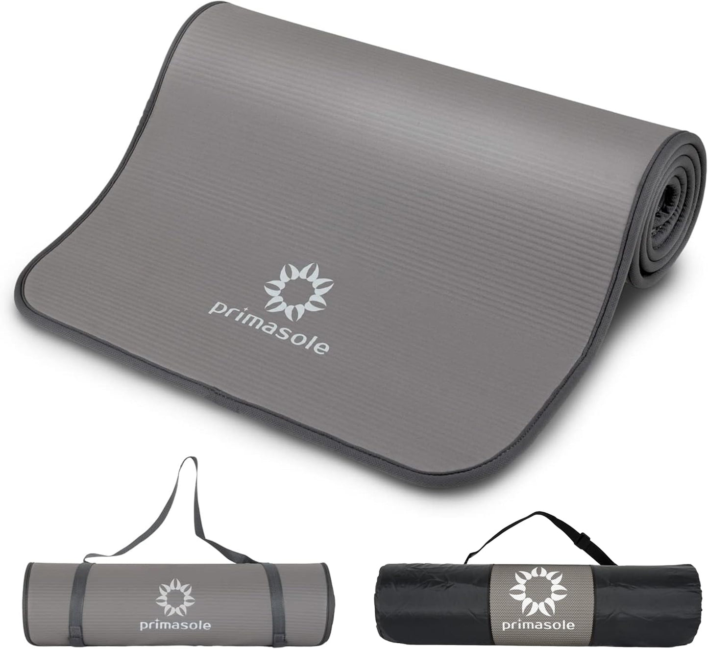1/2-Inch Extra Thick NBR Yoga Mat with Enhanced Stability - Textured Design, Lightweight Mat with Carrying Strap & Case for Yoga, Pilates, Gym & Home Use (Multiple Colors)