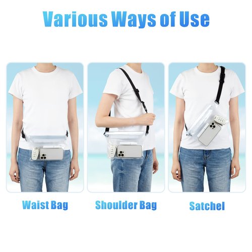 F-color Waterproof Fanny Pack - Waterproof Phone Pouch with Waist Strap - Cruise Essentials 2025 Must Haves Waterproof Pouch Dry Bag Keep Phone Valuables Safe for Beach Kayaking Boating Fishing