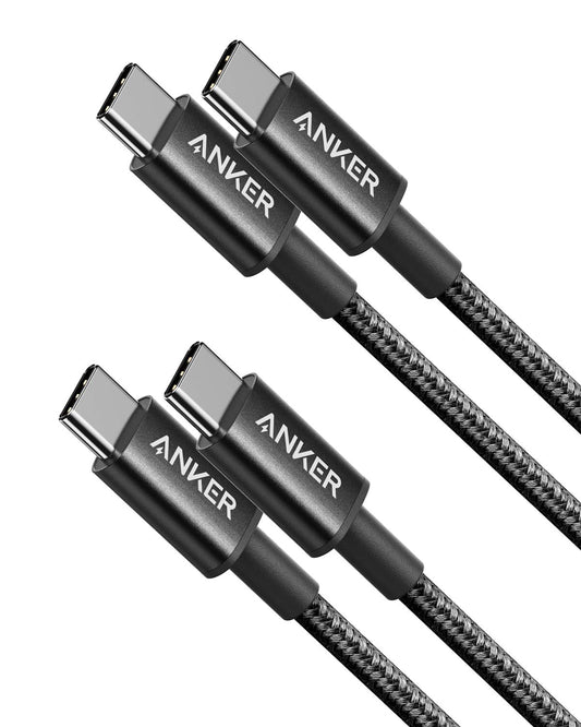 Anker USB C to USB C Cable, Type-C 60W Fast Charging Cable (3.3 FT, 2Pack) for iPhone 17 Series, iPad mini 6 and More (Black)