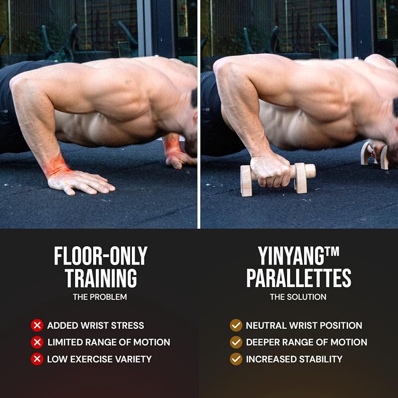 Kensui YinYang Magnetic Wooden Push Up Bars – PRO
