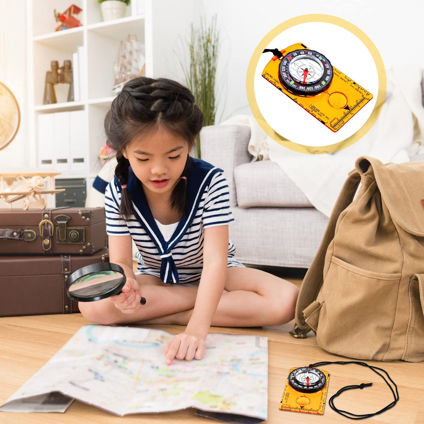 Orienteering Compass Hiking Compass Outdoor Navigation Survival Compass Waterproof Map Reading Backpacking Compass Kids Camping Gear for Women Men Gifts, 4 Colors (12 Pieces)
