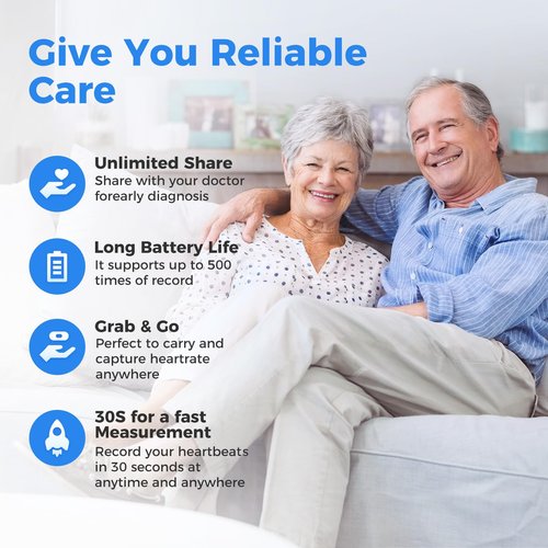 OVIIN Portable Heart Rate Monitor, Wireless Home Use Heart Rhythm Tracker, Heart Monitoring Devices,Smartphone App Compatible with iOS/Android