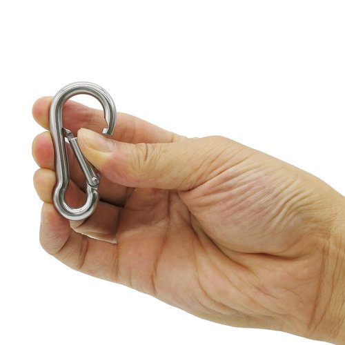 Outmate 304 Stainless Steel Carabiners -2.36 inch Heavy Duty, Durable & Rust-Free Clips for Gym, Swing, Dog Leashes, Hammocks, Keychains, and More(304,M6,Pack of 6)