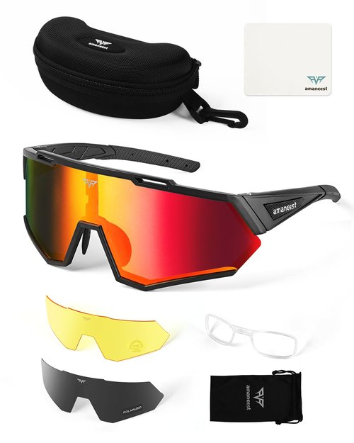AMANEEST Sunglasses UV Protection Cycling Sunglasses for Men and Women,Impact Resistance Z87.1 for Construction