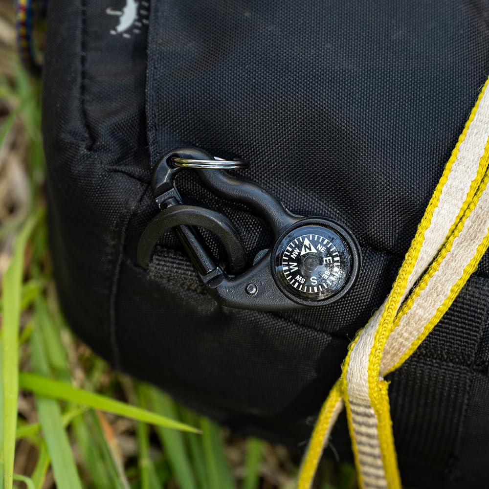 Sun Company MagniComp - Compass/Magnifier Carabiner | Carabiner with Luminous Compass and Foldaway Magnifying Glass