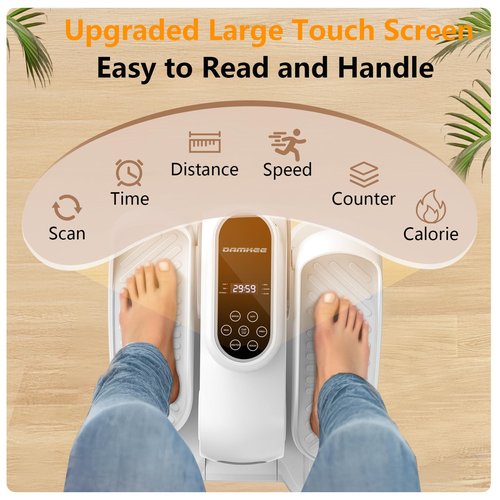 DamKee Under Desk Exercise Machine, Electric Leg Exerciser As Seen On TV, 12 Speed Foot Exerciser While Sitting for Seniors, Portable Mini Seated Pedal Exerciser for Home Office