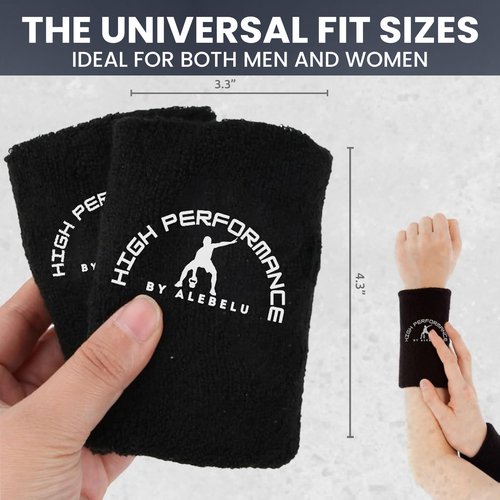 Wrist Guards with Shock-Absorbing Plastic Inserts, 100% Cotton, Black, Pack of 2 ??Training Support