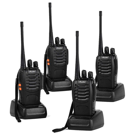 Ansoko Long Range Walkie Talkies Rechargeable Two Way Radios 16-Channel UHF 2-Way Radio for Adults (Pack of 4)