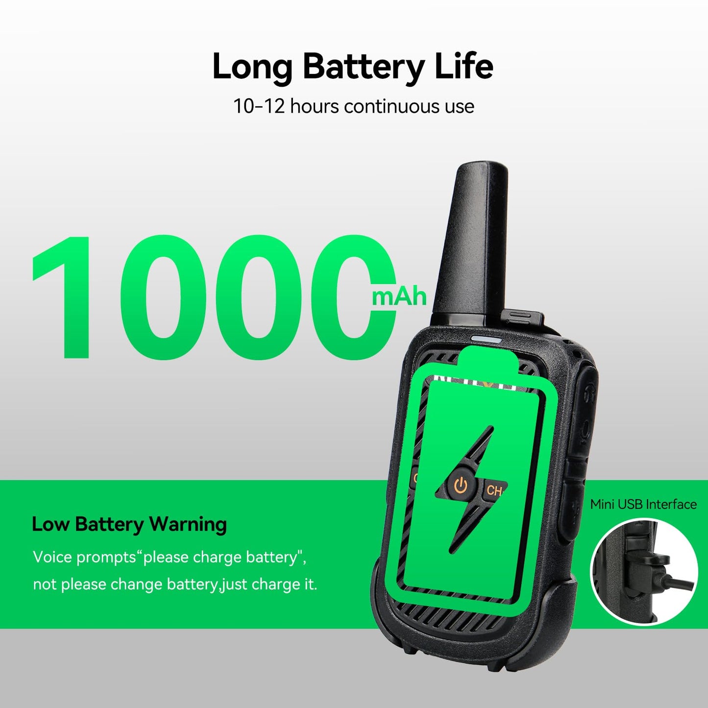 Retevis RT15 Mini Walkie Talkies for Adults, Small Portable 2 Way Radios, Low Battery Warning, VOX, Compact, Walky Talky Rechargeable for Warehouse Camping Hiking Outdoor Trip Family Travel(3 Pack)
