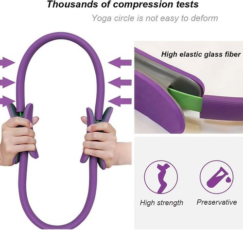 BRIFEEL Pilates Ring, 15" Lightweight Magic Pilates Ring Fitness Circle for Toning Arms, Thighs/Legs & Core Men and Women (Purple-1PC)