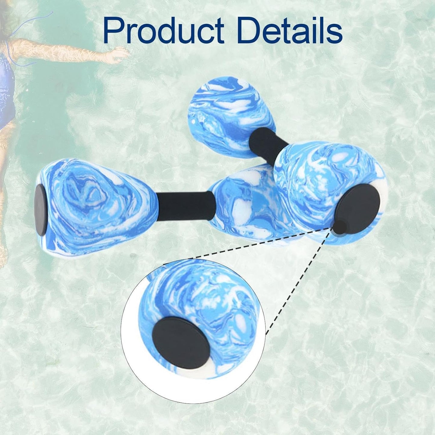 2 Pieces Aquatic Dumbbell Swim Barbell, Portable Swim Training Water Dumbells Fitness Equipment Pool Dumbbell for Gym Pool