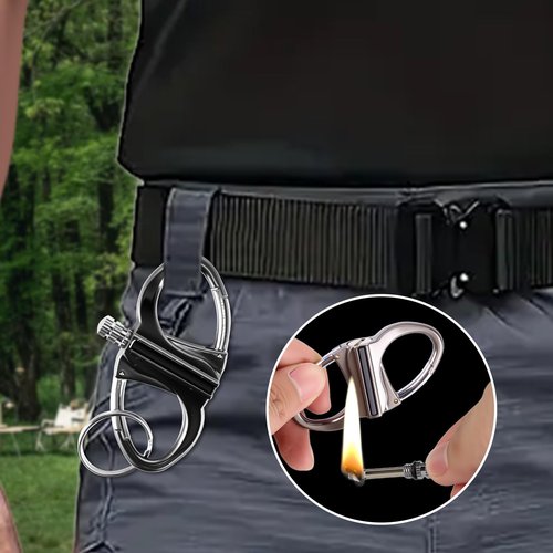 Keychain Lighter, Permanent Match Infinity Kerosene Refillable Lighter, Gift Outdoor Emergency Life Saving Equipment(2pc)