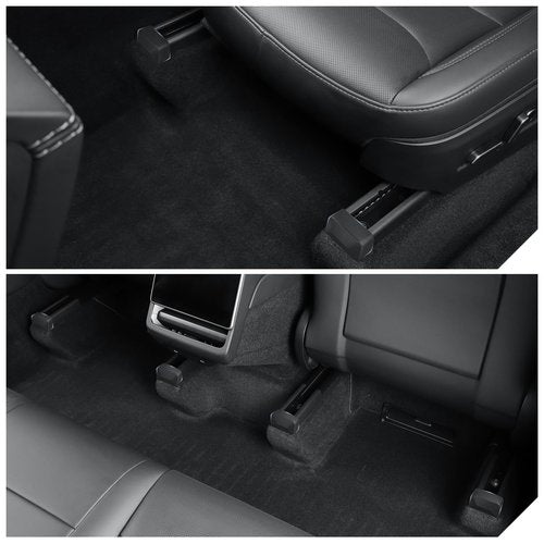 LUCKEASY 4PCS 1st Row Rail End Shells Assembly Fit for Tesla Model Y Juniper 2025 2026 Roof Rack Cover Cap TPE Black without Tape