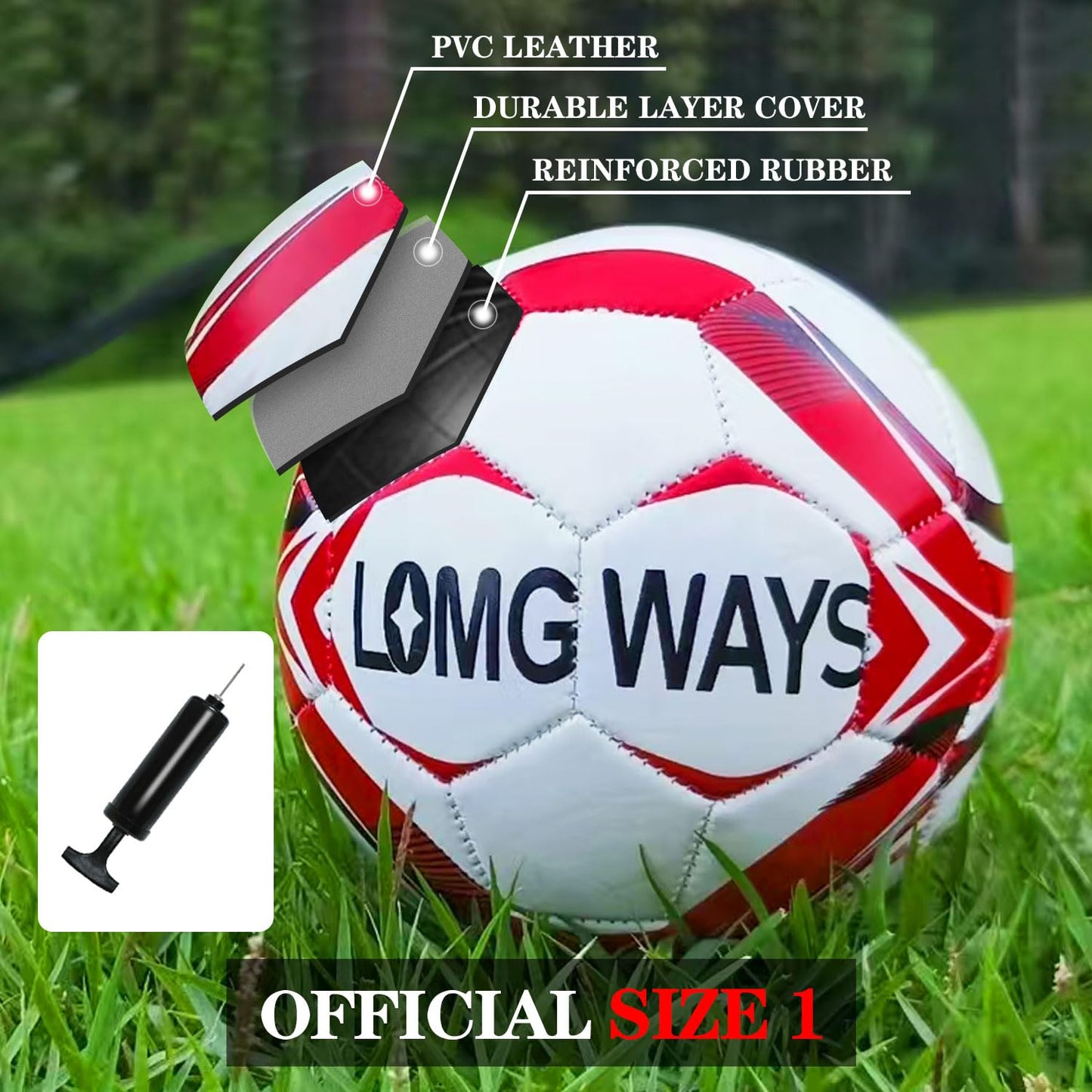 2x1.3FT Mini Kids Soccer Goal with Size 1 Soccer Ball and Carry Bag