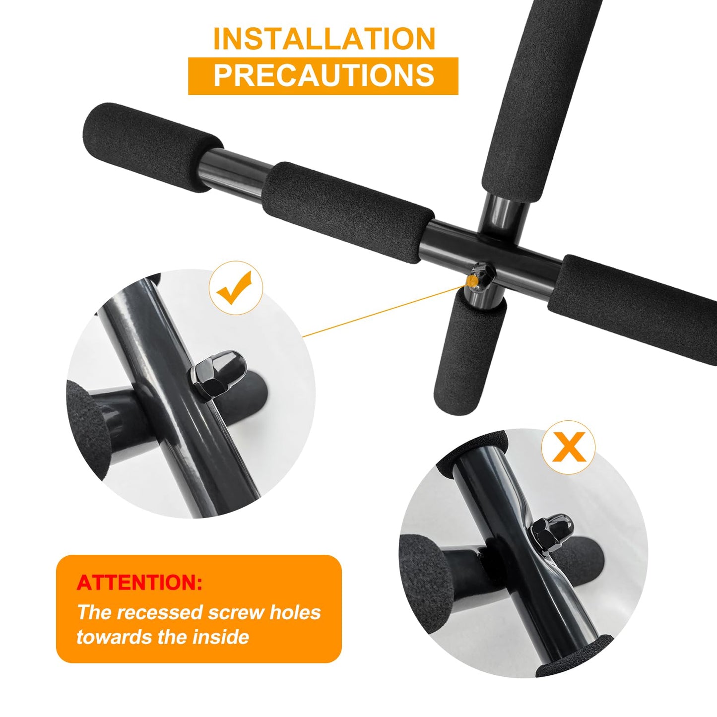 ENERGI CORE Pull Up Bar for Doorway – Multi-Grip Chin Up Bar, No Screws Required – Heavy Duty Door Frame Bar for Home Gym, Strength Training & Upper Body