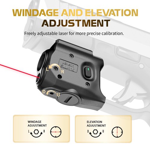 WARRIORLAND Pistol Light Laser Combo Fits Springfield Armory Hellcat Pro, Compact 150-Lumen Trigger Mounted Tactical Weapon Light with Red Laser & White LED, Power Indicator & 3 Light Mode, SLL-110