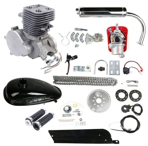 Mahugde Upgraded 100cc Bicycle Engine Kit 2 Stroke Bike Motor, Air-Cooling Gas, Engine Motorized Bicycle Kit with CDI Ignition Mode and 36-Tooth Sprocket for Most 26"/28" Bikes Scooter