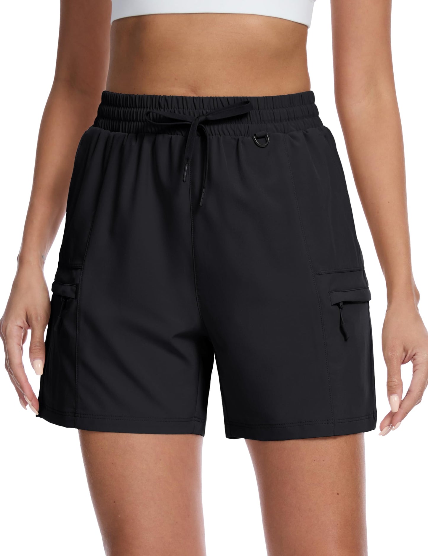 MAGCOMSEN Women's Hiking Cargo Shorts With 4 Pockets Quick Dry Golf Casual
