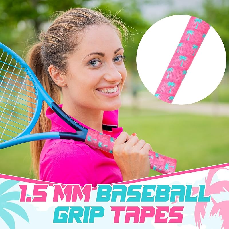 Pushglossy Pink Palms Bat Grip Tape - 1.5mm Non-Slip Baseball/Softball Grip