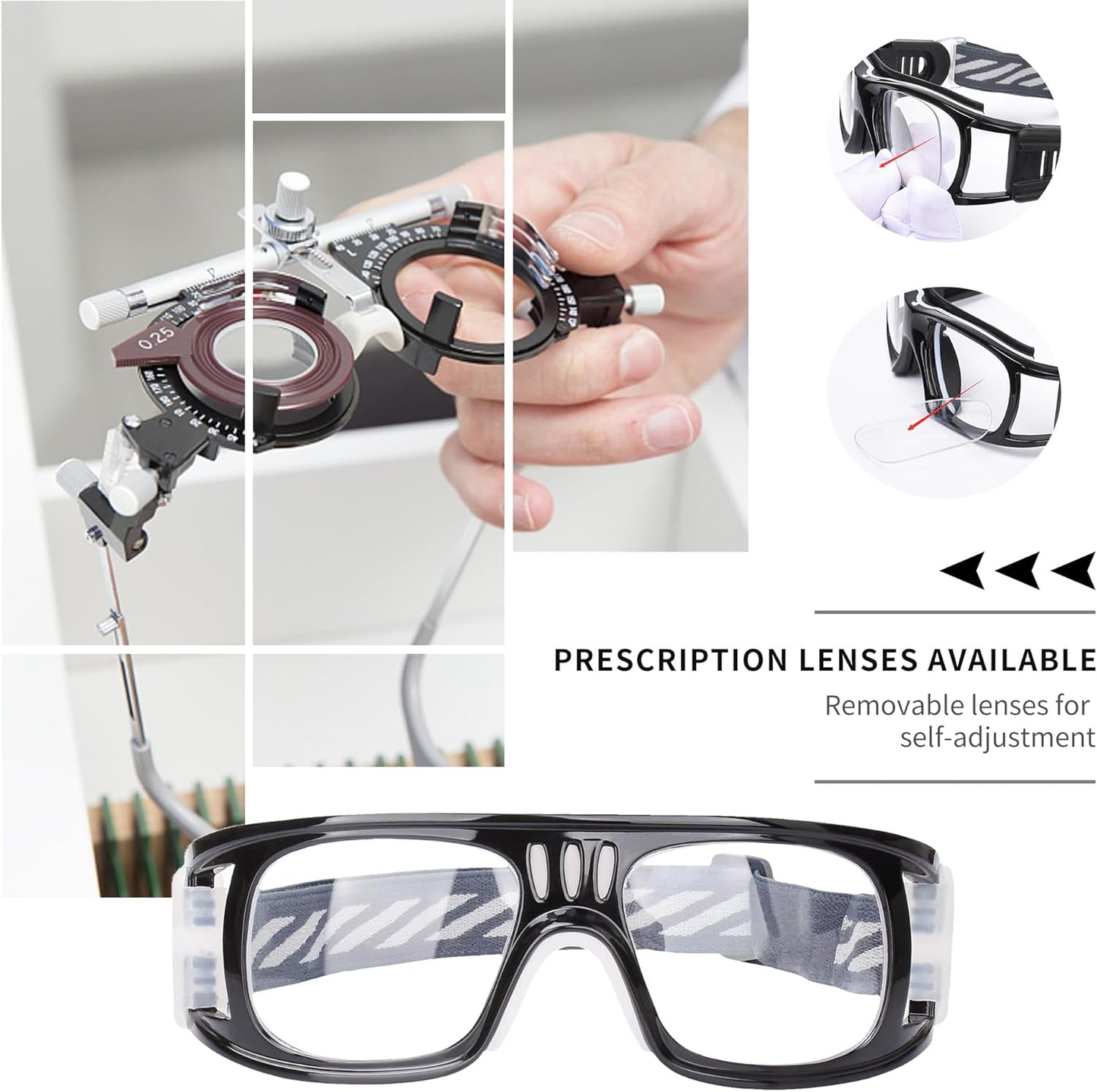 "N/A" Sports Goggles Glasses Men Racquetball Basketball Football Eyewear Protective Glasses Shock Collision Lens Replaceable
