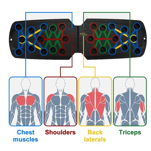 Clingman Push Up Board, Multi Clingman Foldable Pushup Board for Mento Exercise Chest to Build a Perfect Bod (1 Set)