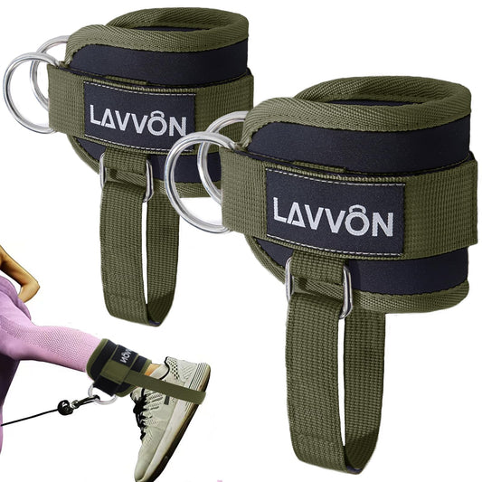 Ankle Straps for Cable Machines Kickbacks - Glute Workout Cuffs Padded