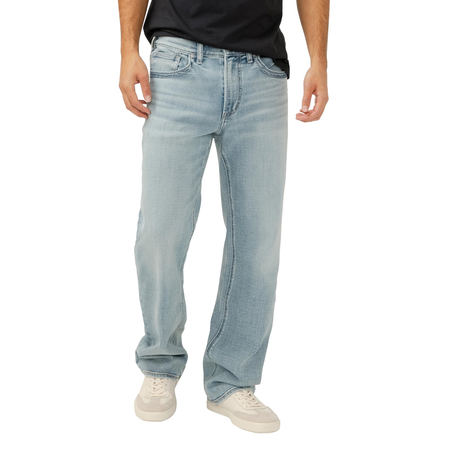 Silver Jeans Co. Men's Gordie Relaxed Fit Straight Leg Jeans, Groove, 36W x 30L