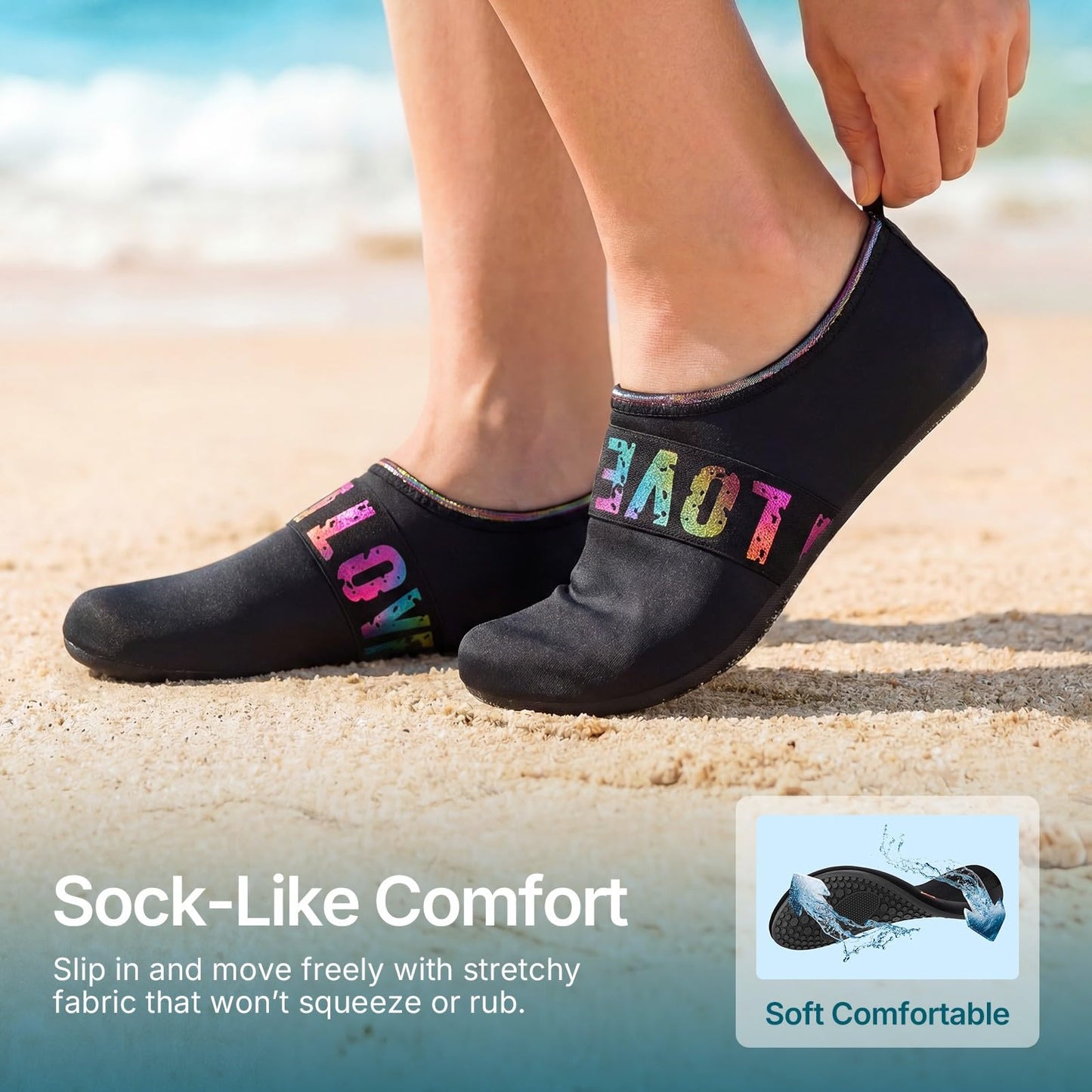 Water Shoes for Women Men Quick-Dry Aqua Socks Swim Beach Barefoot Yoga Exercise Wear Sport Accessories Pool Camping Must Haves Adult Youth Size 11.5-12.5Women/10.5-11.5Men