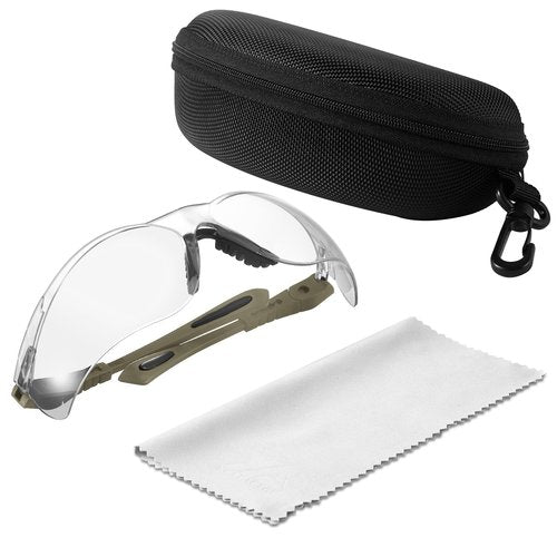 SMINGJUN ANSI Z87.1 Anti-Fog Shooting Glasses - Adjustable Wrap-Around Safety Eyewear with UV400 Lens & Shockproof Case for Range/Hunting/Work