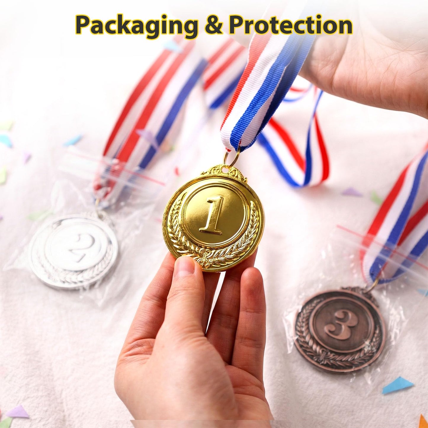 Shindel 12PCS Winner Award Medals, 1st, 2nd, 3rd (Gold, Silver, Bronze) Metal Medals for Sports, Competitions, Party, Spelling Bees, Olympic Style, 2 Inches