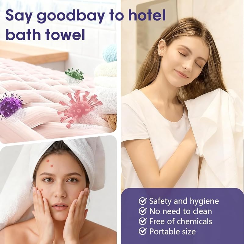 10 Pack Extra Large Compressed Bath Towels 55x27.5in - Disposable Travel Washcloths for Camping & Shower (Variation: 10)